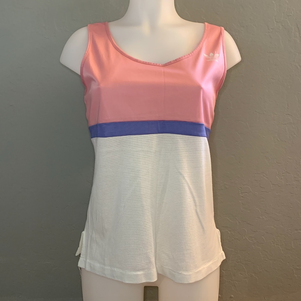 Adidas Retro Pink, Purple and White Tank